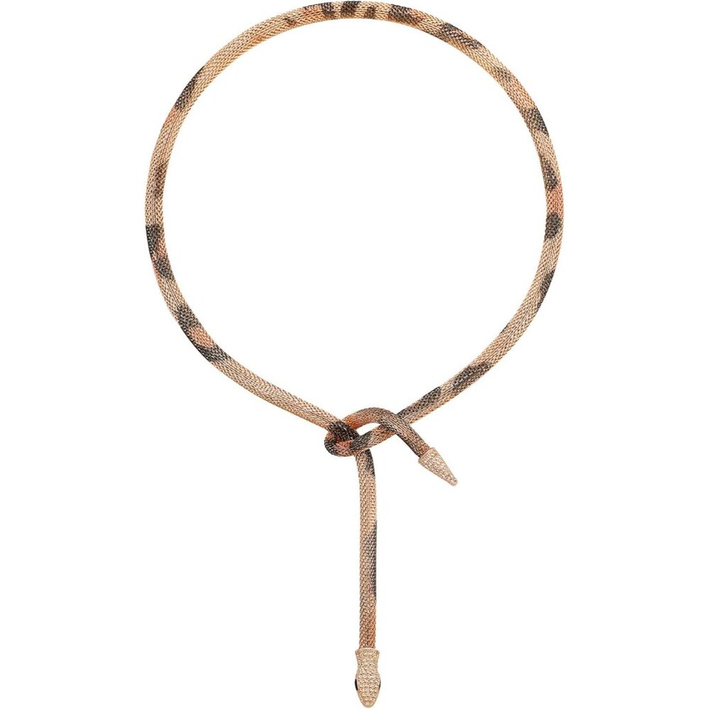 Elegant Rope-Style Knot Necklace in Beige and Black